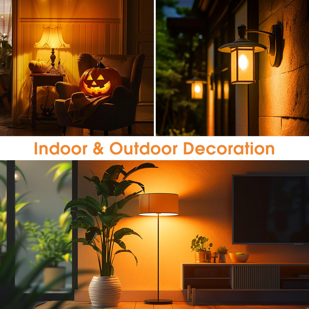 Orange Light Bulbs [2 Pack] Halloween Light Bulb (Orange)