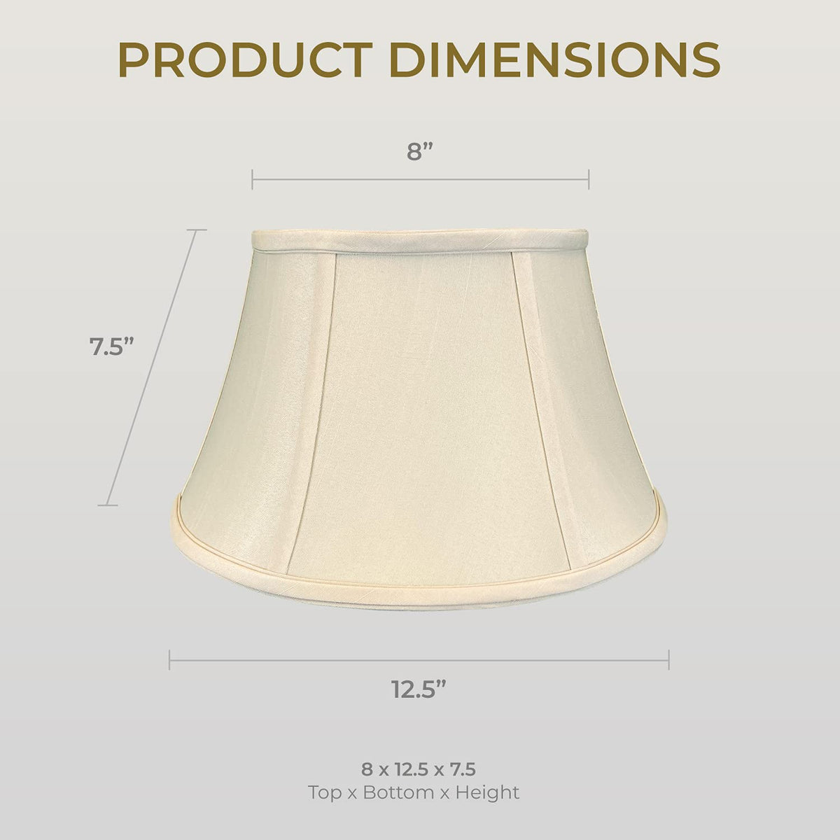 Shallow Drum Bell Billiotte Wall Lamp Shade (Beige - Set of 2 / 8 x 12.5 x 7.6)