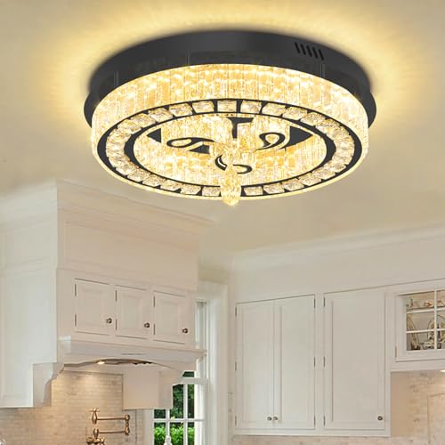Modern Crystal Chandeliers for Dining Room Flush Mount Ceiling Chandelier for Living Room