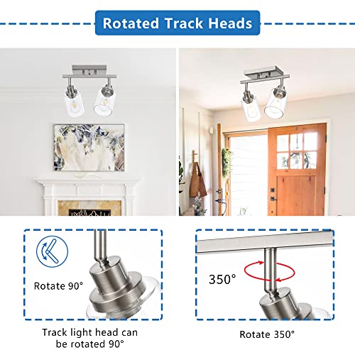 2 Light Rotatable Track Lighting Kit Spotlight Brushed Nickel (Brushed Nickel / 2-Light)