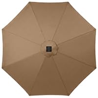 10ft Solar Polyester LED Lighted Patio Umbrella w