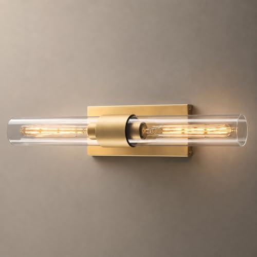 Hardwired Brushed Brass Wall Sconce (Gold / 1 Pack)