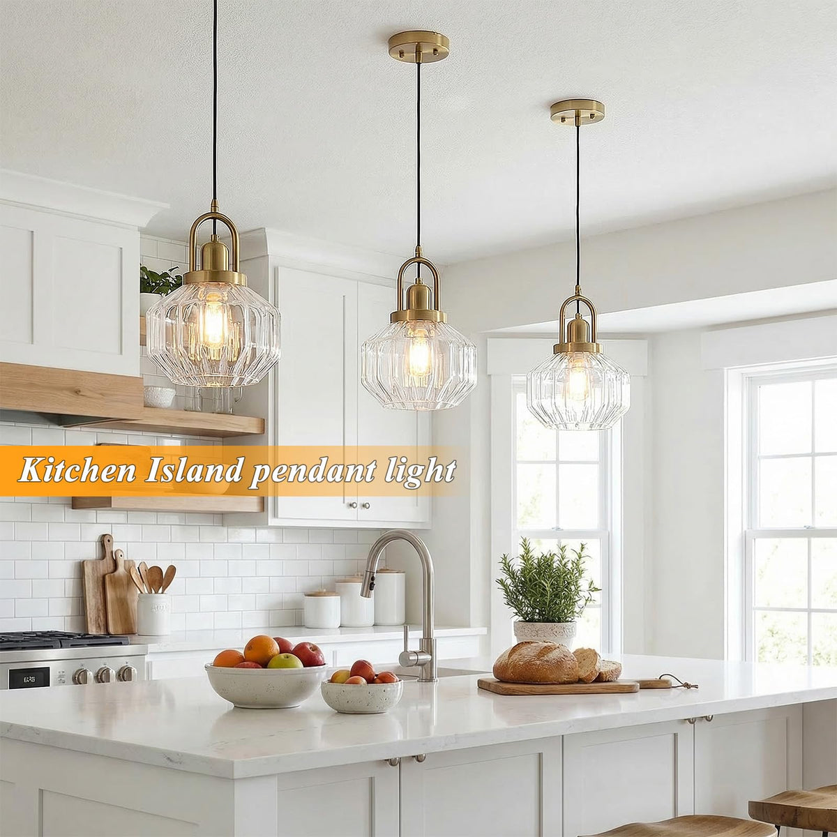 9in Mid Century Modern Pendant Light (Clear & Gold Hardwire / 9in)
