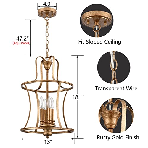 4 Light Pendant Light Lantern Chandelier Light Fixture