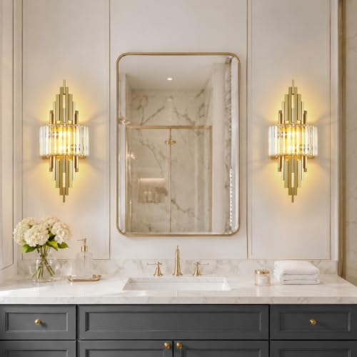 Gold Crystal Luxury Wall Sconces Mid (Gold Rectangular-1P)
