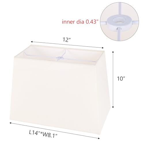 Set of 2 Rectangle Lampshade (CreamWhite / 12X14X10")
