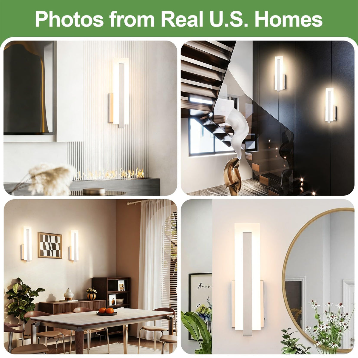 Hardwired Brushed Nickel Modern LED Wall Sconces Indoor Wall Lights (Brushed Nickel)