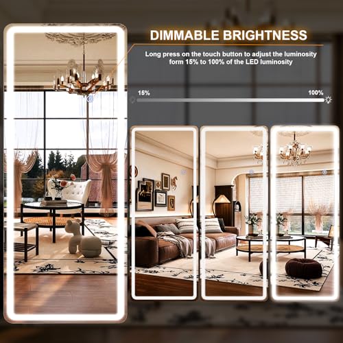 76"x 34" Full Length Mirror with Lights (76"L x 34"W)