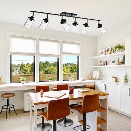 6 Light Track Lighting Kit Black Track Lighting Fixtures (Black / 6 Light)