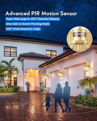 Outdoor Wall Lights Lantern (Gold / Standard 2-Pack)
