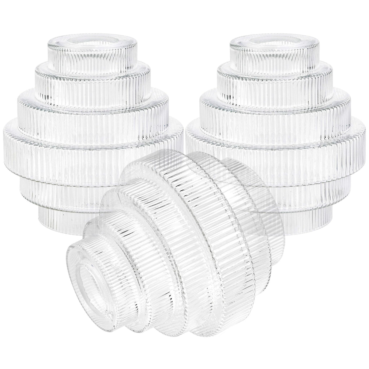 Clear Stripes Glass Lamp Shades 3Pcs (Stripes Clear / 3 Pack)