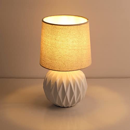 White Ceramic Table Lamp (White)