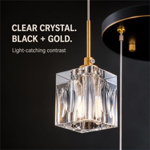 9 Light Modern Crystal Chandelier (Black+gold(9lights）)