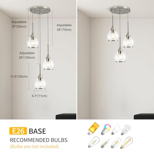 Island Light for Kitchen (Brushed Nickel / 3-Light-A)