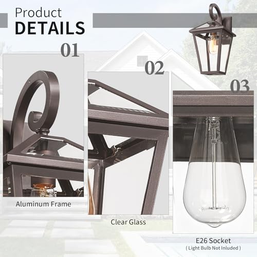 Outdoor Light Fixtures Wall Mount (Oil-Rubbed Bronze-1 PACK / Medium)