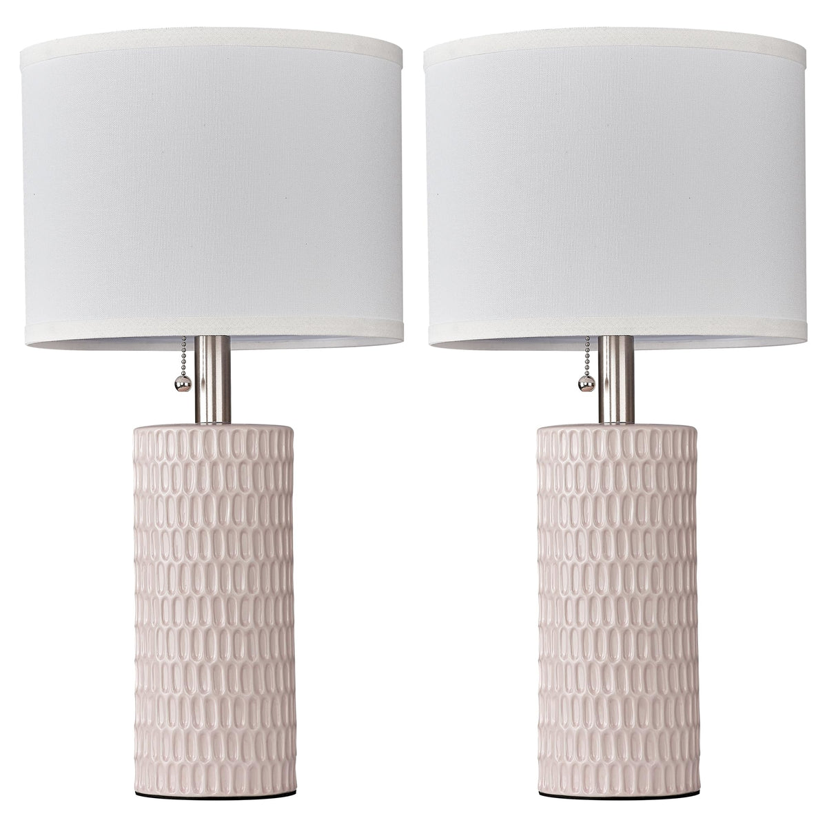 Modern Ceramic Table Lamps Set of 2 (Pink)