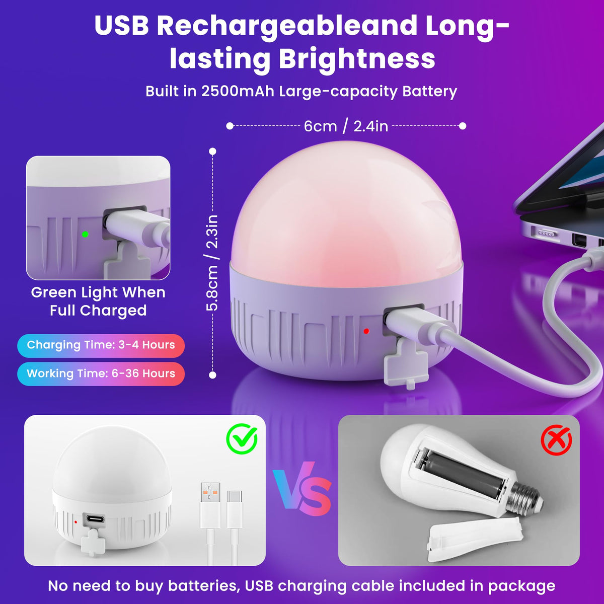 Rechargeable Light Bulbs with Remote