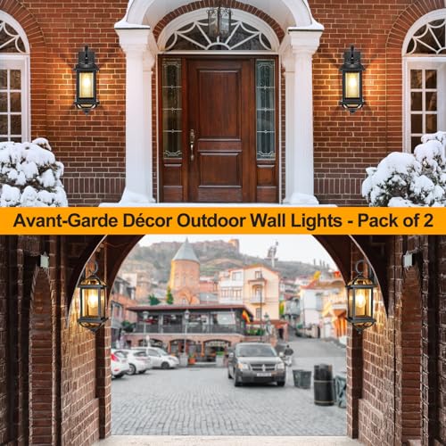 18” Black Porch Lights Outdoor Light Fixtures Enclosed Bottom (Modern Matte Black / Without Sensor)
