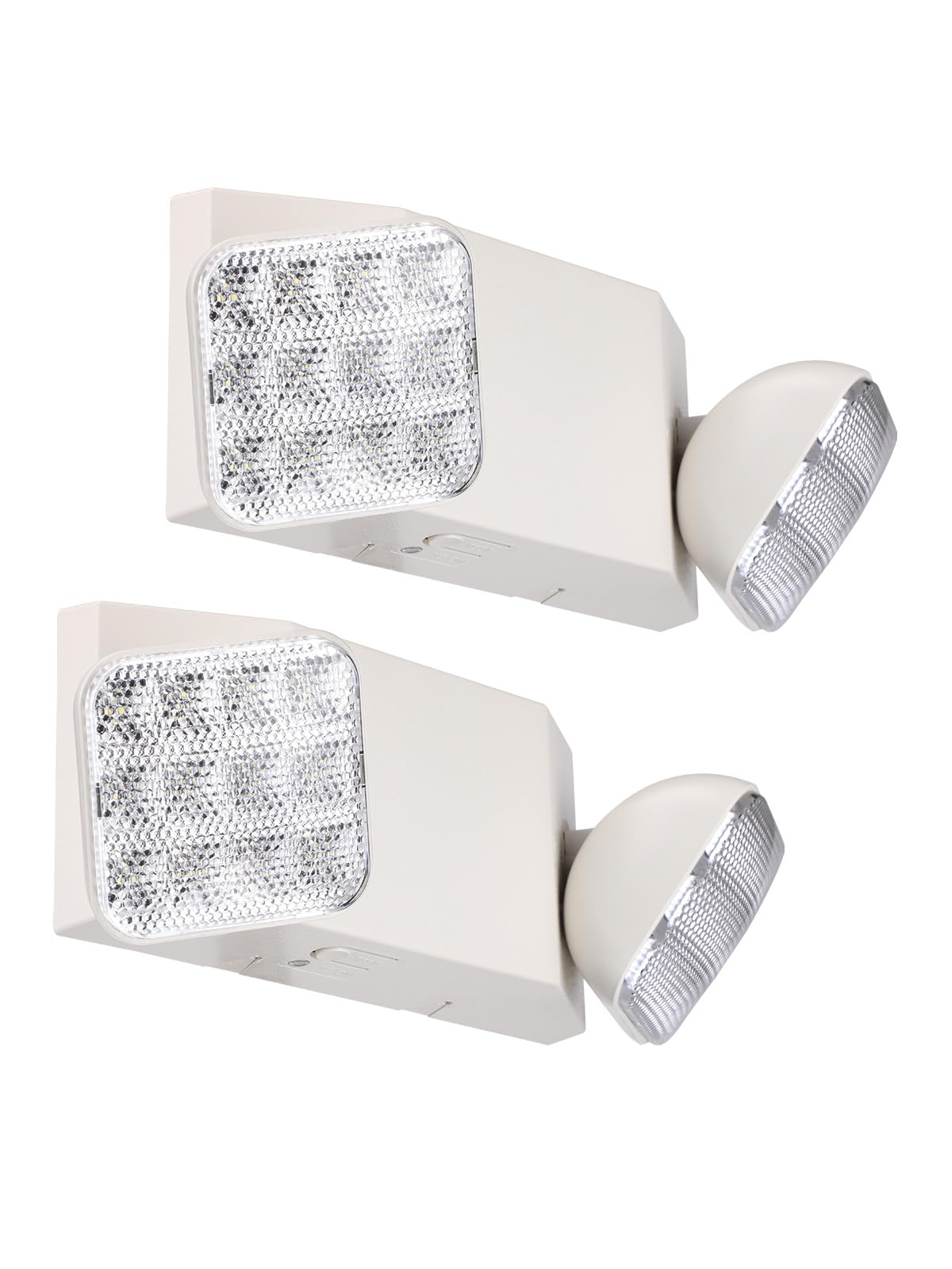 2 Pack LED Emergency Lights with Battery Backup UL Listed White (White)