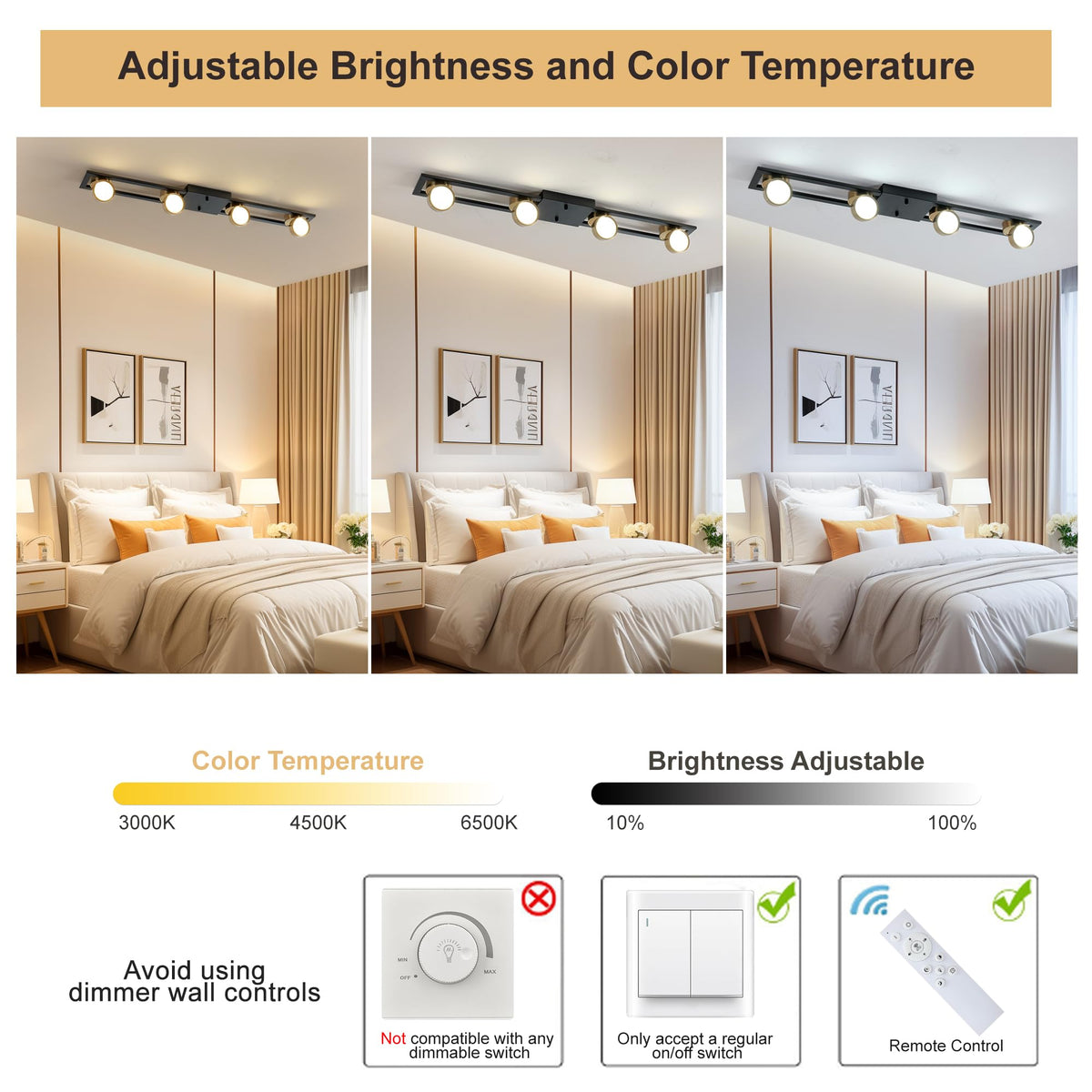 35 Inch LED Track Lighting (Black Brass)