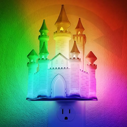 Night Lights Plug into Wall (Castle-RGB / 1 Pack)