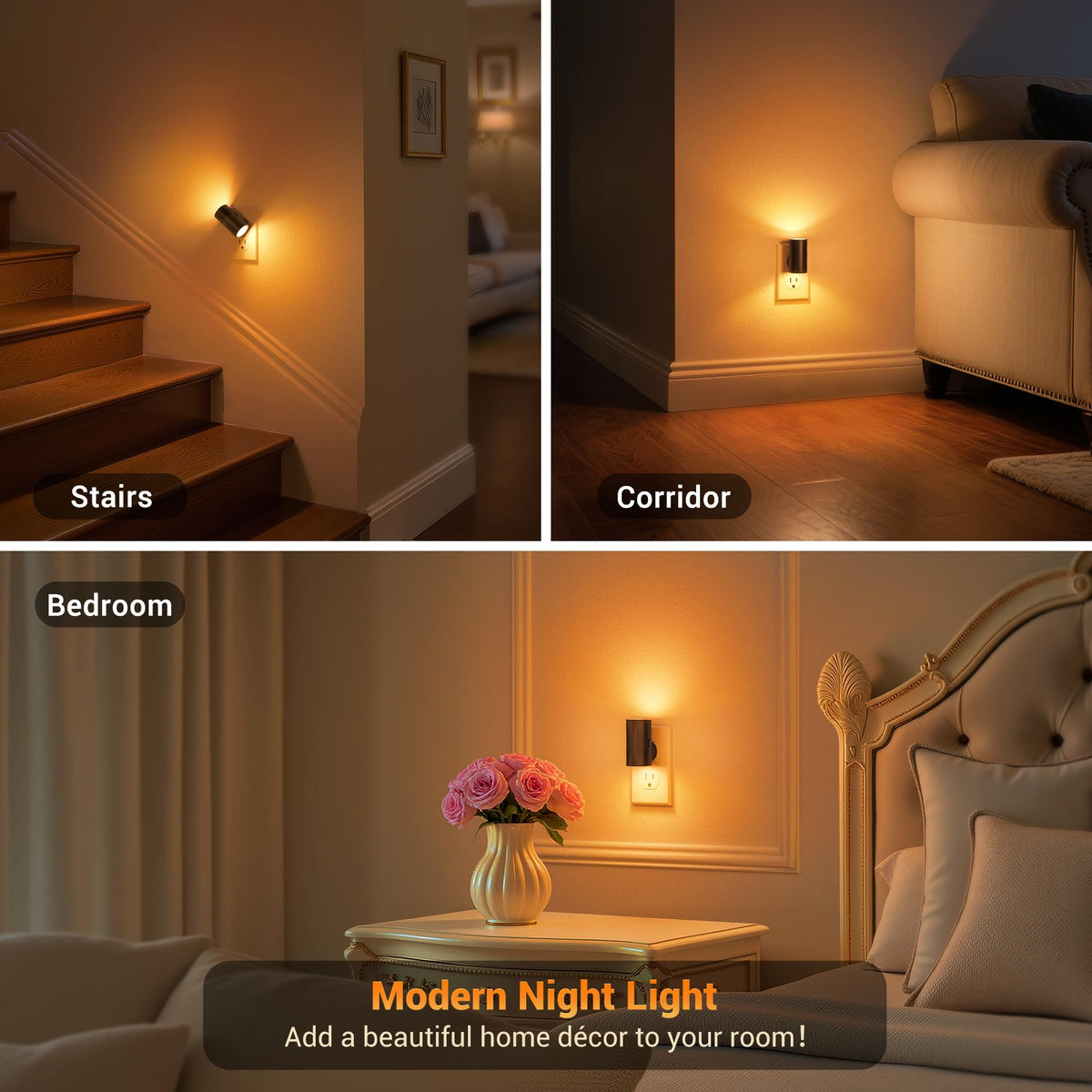 LED Night Light Plug in (Black)
