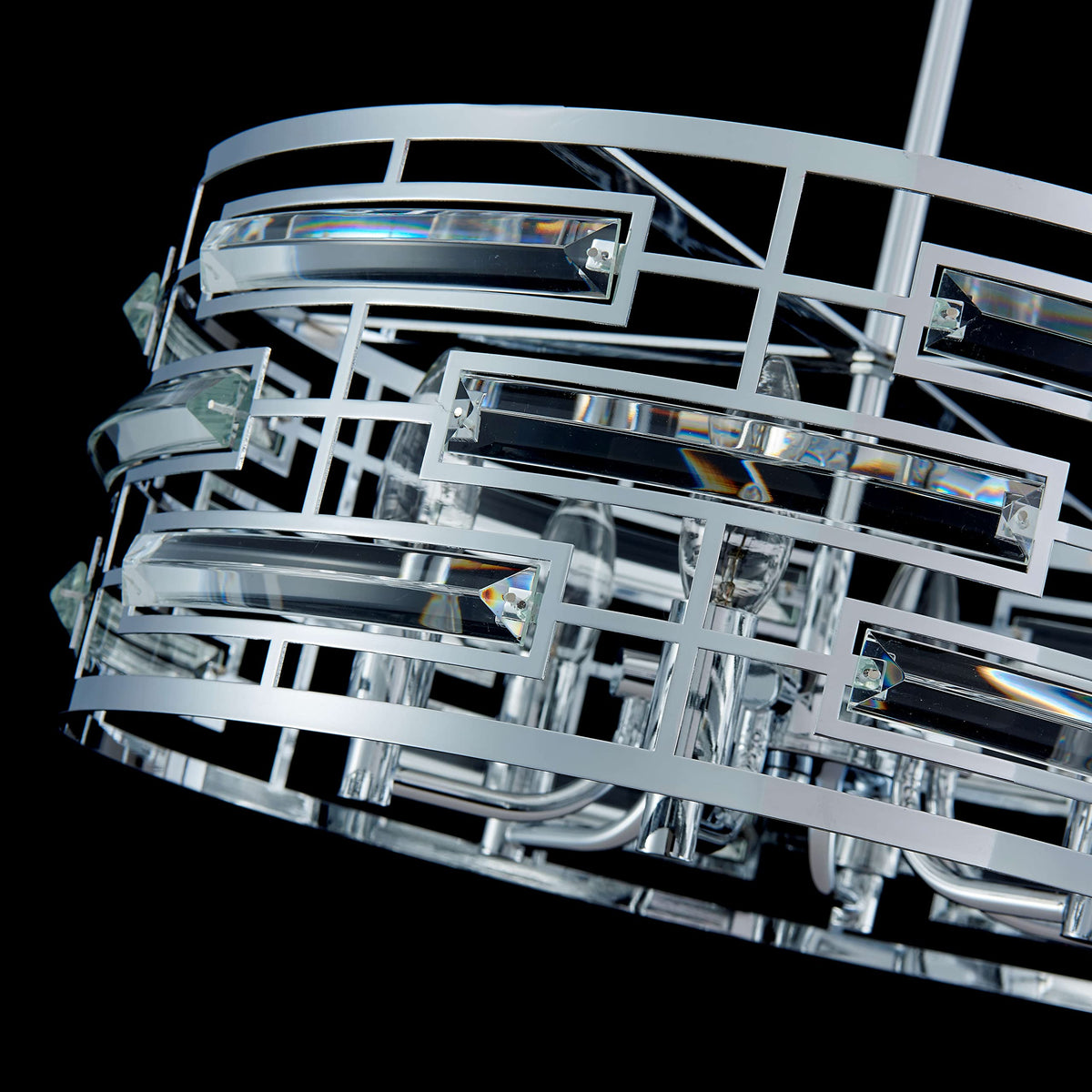 Saint Mossi Modern K9 Crystal Chandeliers (Chrome 6-Lights H24 D18)