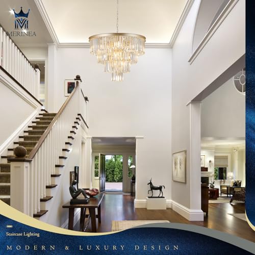 Gold Crystal Chandeliers 12 Lights 24" Luxury Round Chandelier (Gold / Medium-24”)