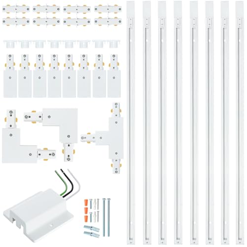 26FT H Track Lighting Rail Kit (White / 26FT)
