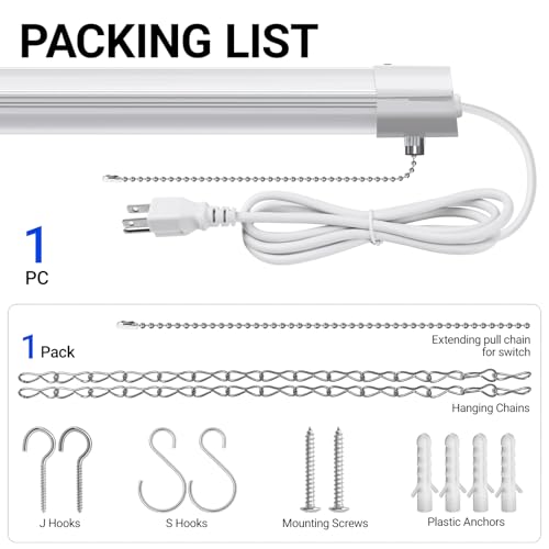 LED Shop Lights 4FT for Workshop (6500K / White-84W-1 Pack)