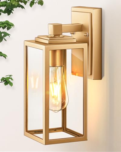 Gold Outdoor Wall Lights (Gold / No Sensor 1 PACK)