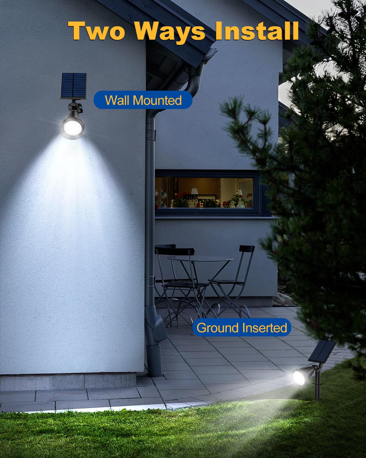 Solar Spot Lights Outdoor (Cool White / 8 pack)