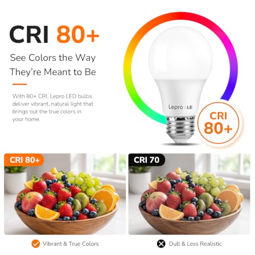 100079 LED Light Bulbs 60 Watt Equivalent A19 E26 Standard Medium Base