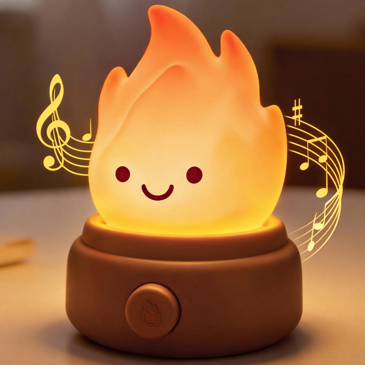 Campfire Night Light with 6 White Noise (New Flame-White Noise)