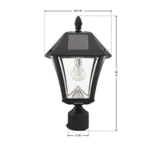 Baytown II Bulb Black Solar Outdoor Post Light (Black Traditional Design)