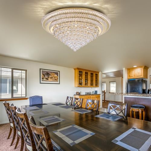 40" LED Crystal Raindrop Ceiling Light (Gold / 40 inches)