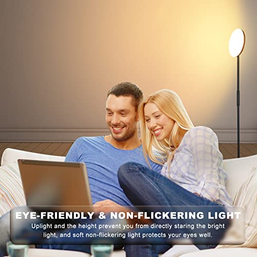 Floor Lamp Upgraded 40W 4000LM Super Bright Torchiere LED Floor Lamps for Living Room (40W Black)