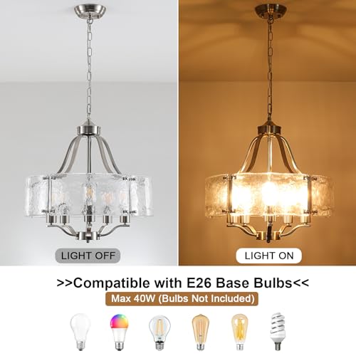 19.7'' Brushed Nickel Chandeliers for Dining Room (19.7 inch)