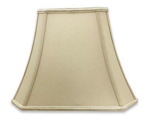 DSO-68-14BG Rectangle Cut Corner Bell Designer Lamp Shade, (6x8) x (9x14) x 10.625, Beige ((6 x 8) x (9 x 14) x 10.625 / Beige)