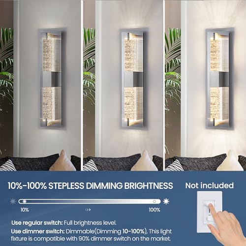 LED Wall Sconce Light (Nickel 19")