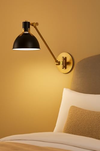 Argo Medium Swing Arm Wall Sconce (Satin Black)