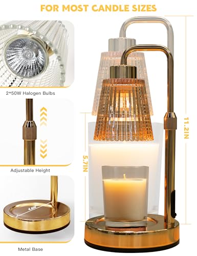 Gold Candle Warmer Lamp with 24h Cycle Timer (Gold)