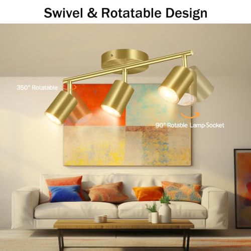 LED 3 Light Track Lighting Kit (3 Light-Gold)