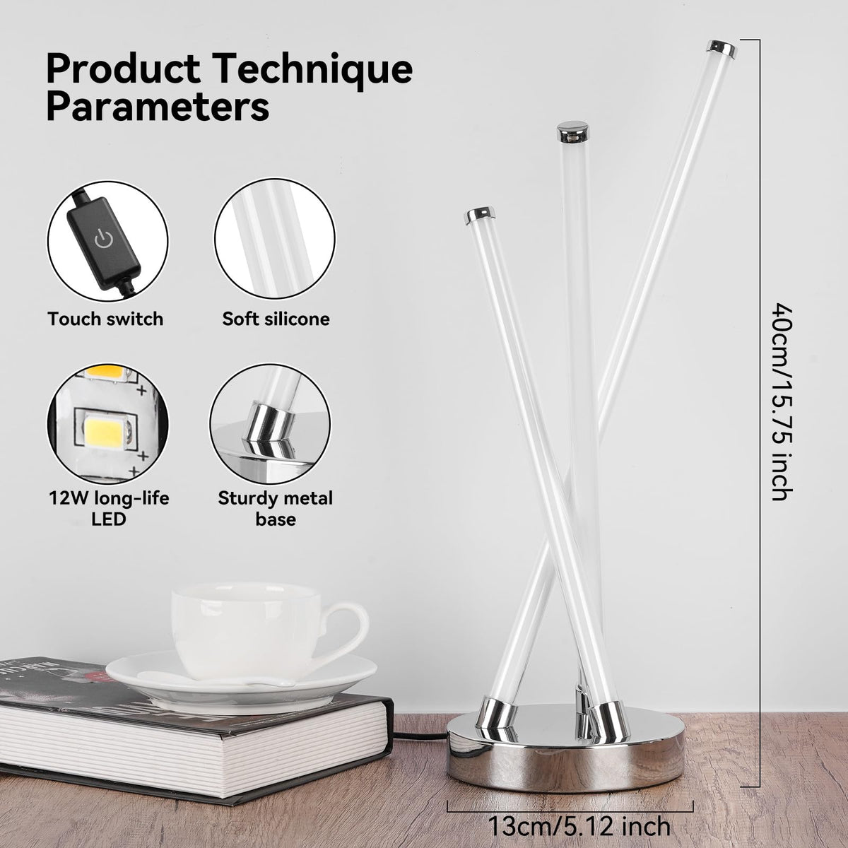 LED Table Lamp Black (Three Lines Table Lamp)