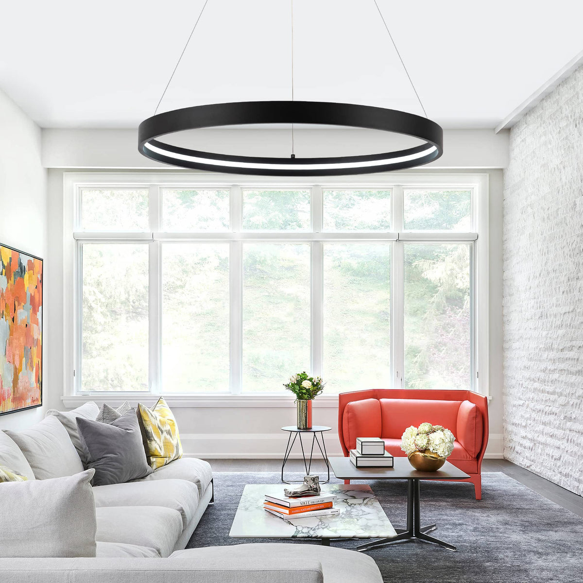 Modern Black LED 1 (1 Ring)