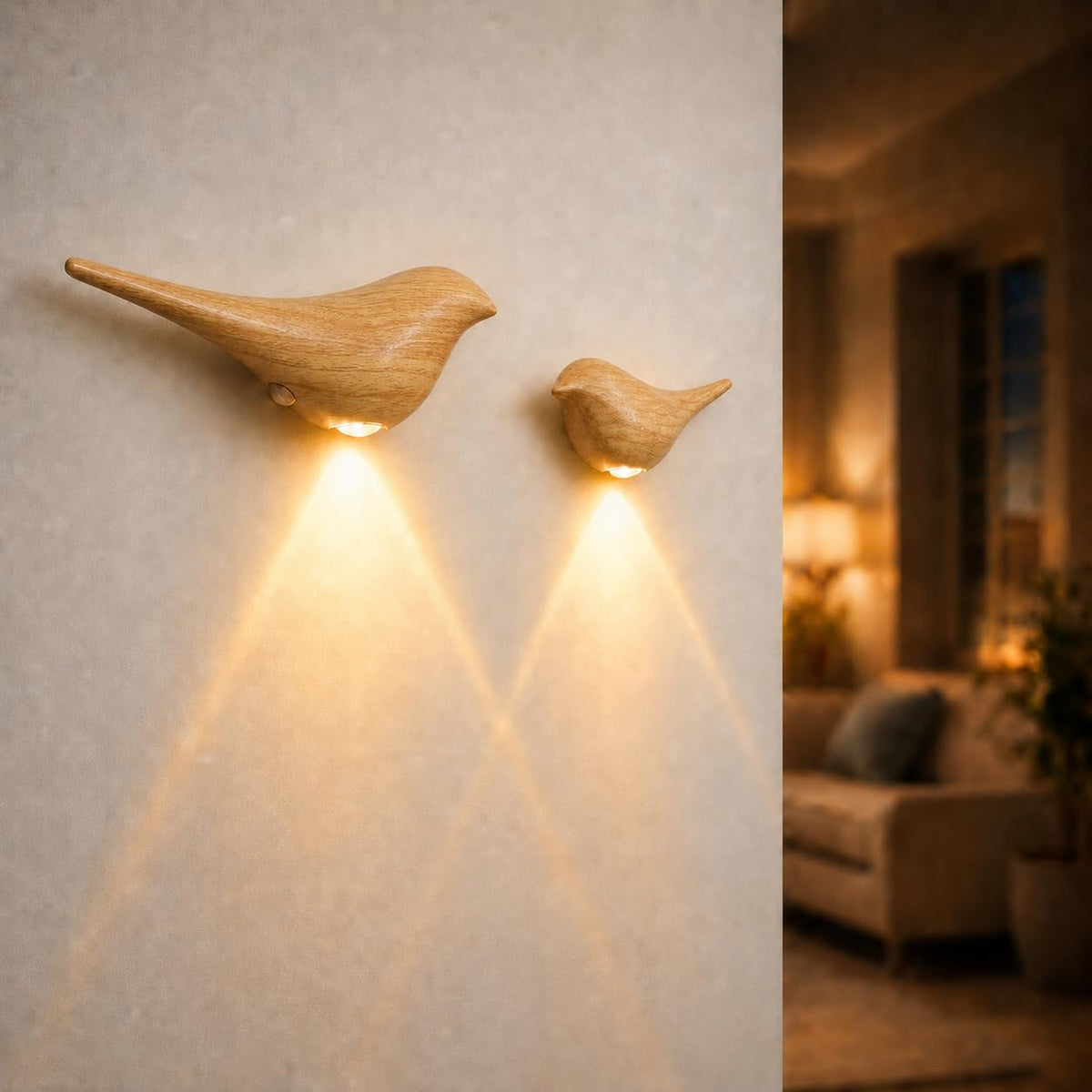 2 Pack Faux Wood Bird Wall Sconces (Timber)