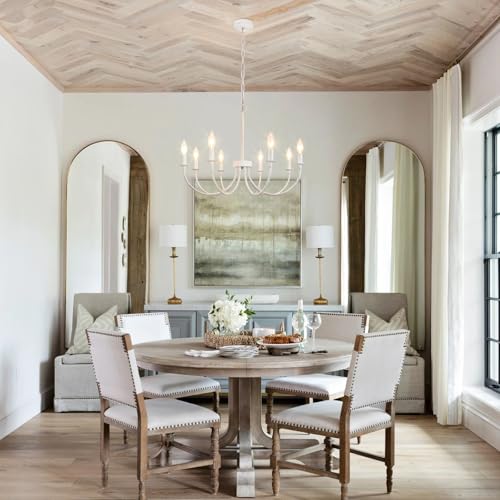 8 Light French Country Chandelier (White / 8 Light)
