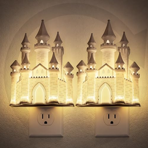 Night Lights Plug into Wall (Castle-3000K / 2 Pack)
