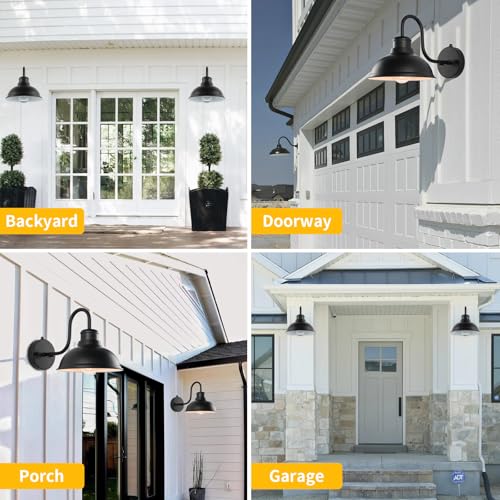 Dusk to Dawn Barn Lights Outdoor Wall Light 8" Exterior Lighting Fixtures (8*7.76*12.75 inches)