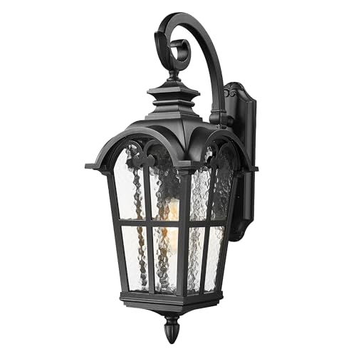 28.7 Inch Farmhouse Wall Light (Black - Water Glass / 28.7 Inch - No Function)